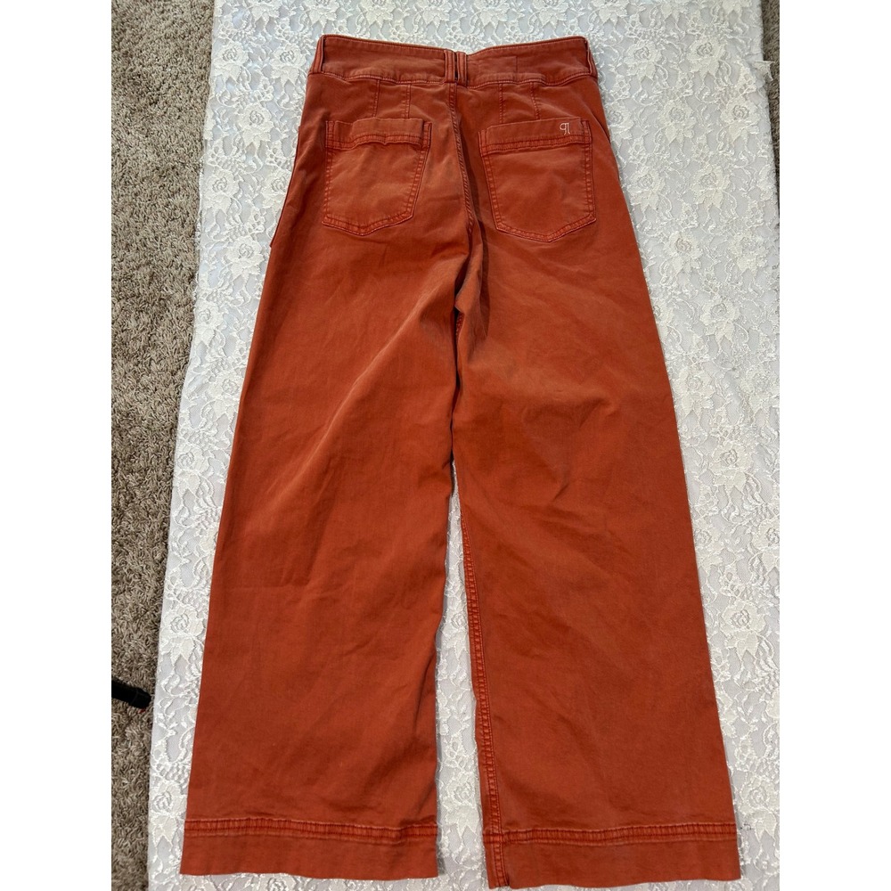 Pilcro Anthropologie Rust Orange Wide Leg High Rise Utility Pant 26 Fall Boho - Picture 4 of 10